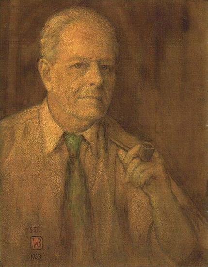 Charles W. Bartlett Watercolor self-portrait of Charles W. Bartlett, 1933, private collection oil painting image